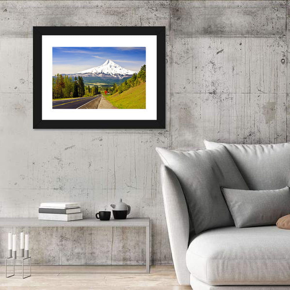 Road to Mount Hood Wall Art in a room, landscape