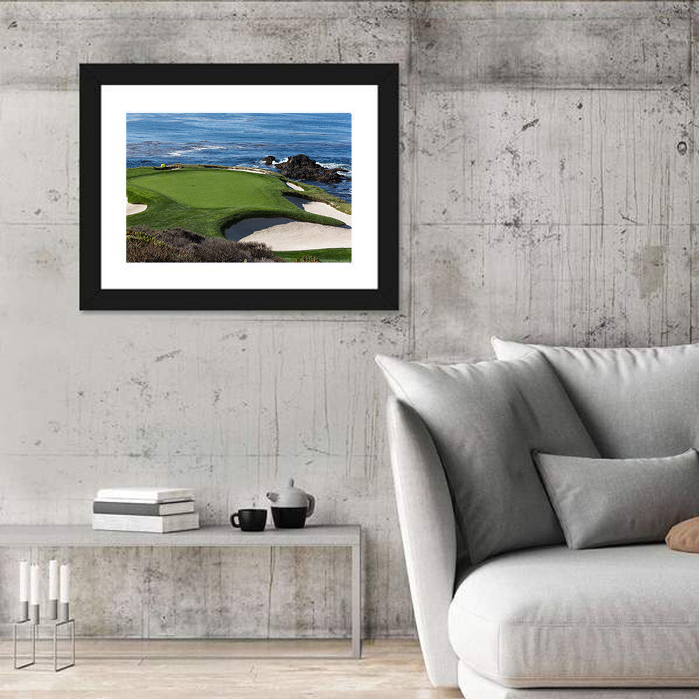 Pebble Beach Seventh Hole Wall Art in a room, landscape
