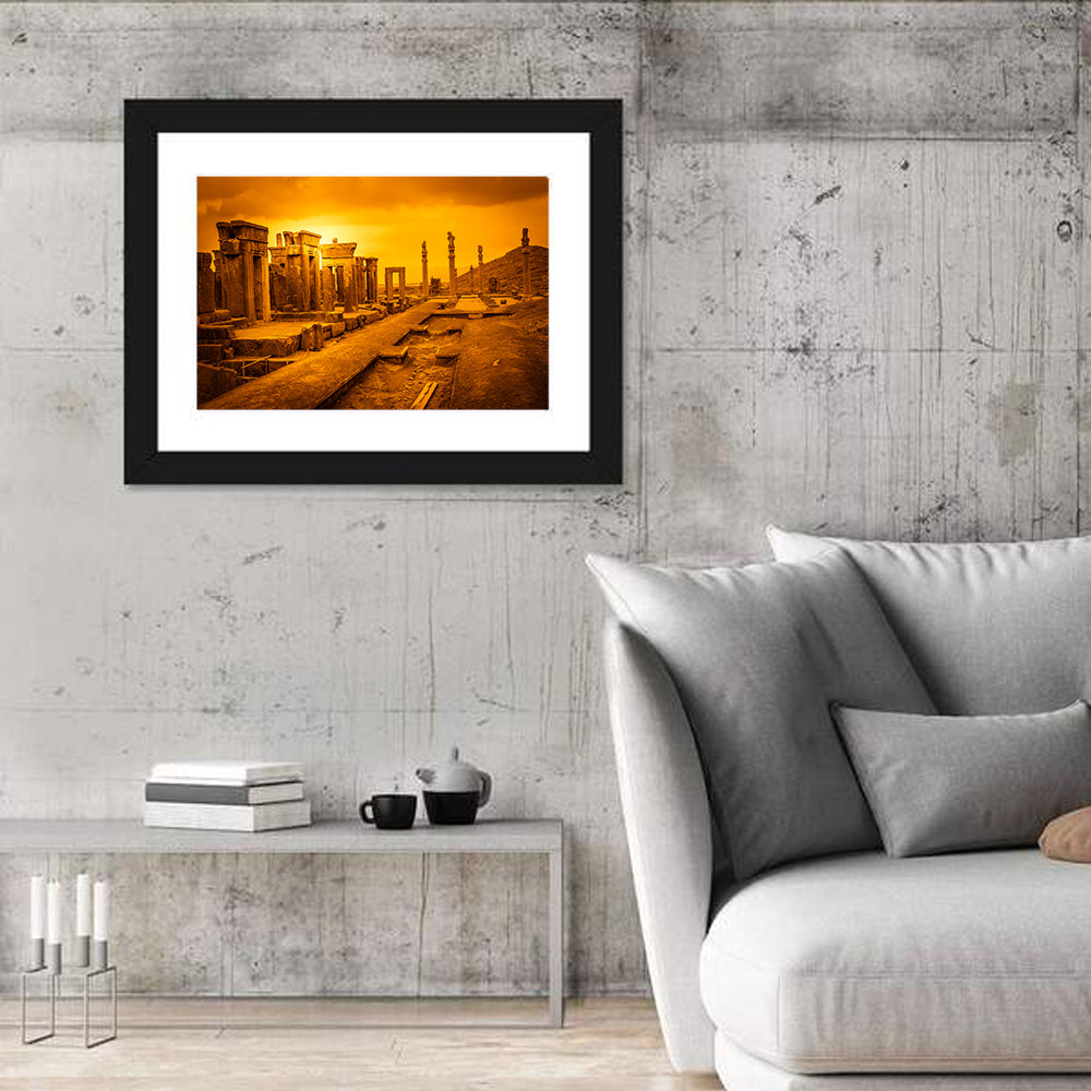 Persepolis Ruins at Golden Dusk Wall Art