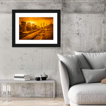 Persepolis Ruins at Golden Dusk Wall Art
