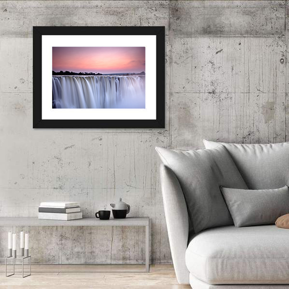 Victoria Falls at Dusk Wall Art in a room, landscape