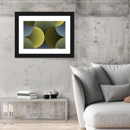 Olive and Yellow Petal Grid Wall Art