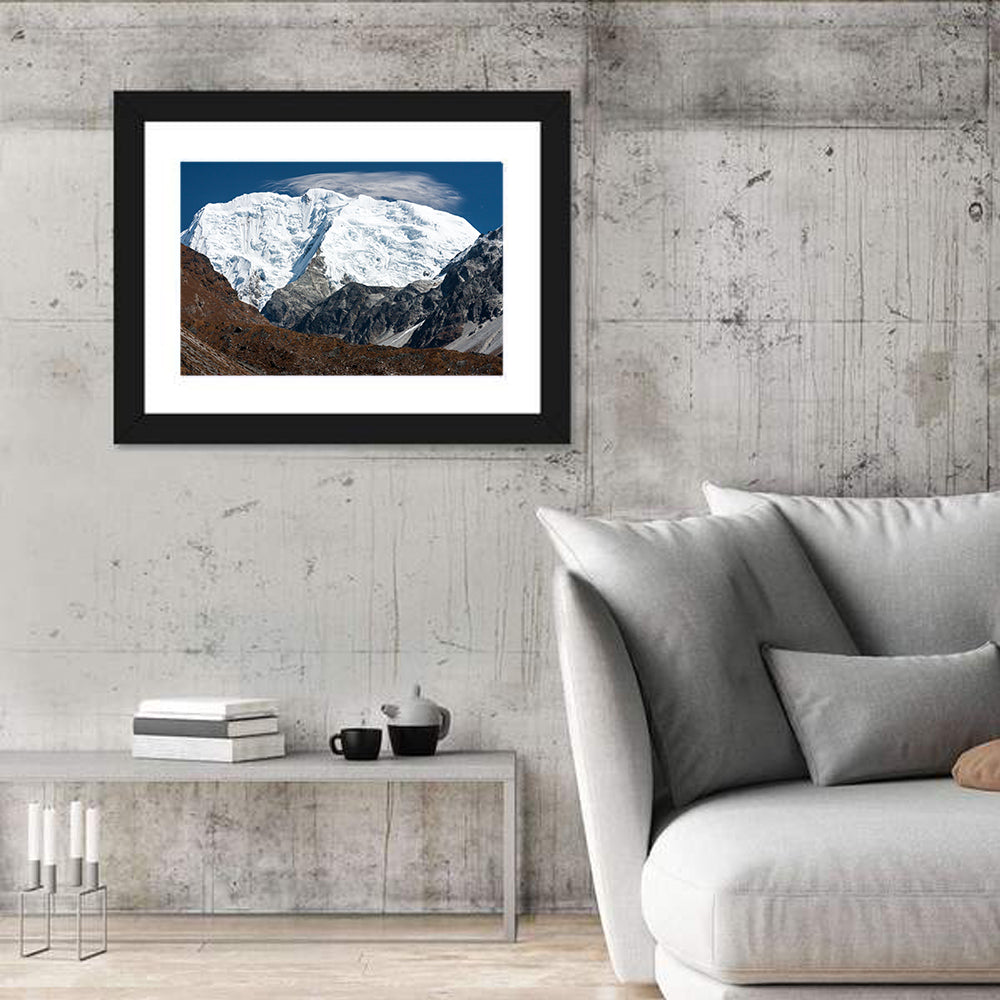 Mt Shishapangma View Wall Art in a room, landscape