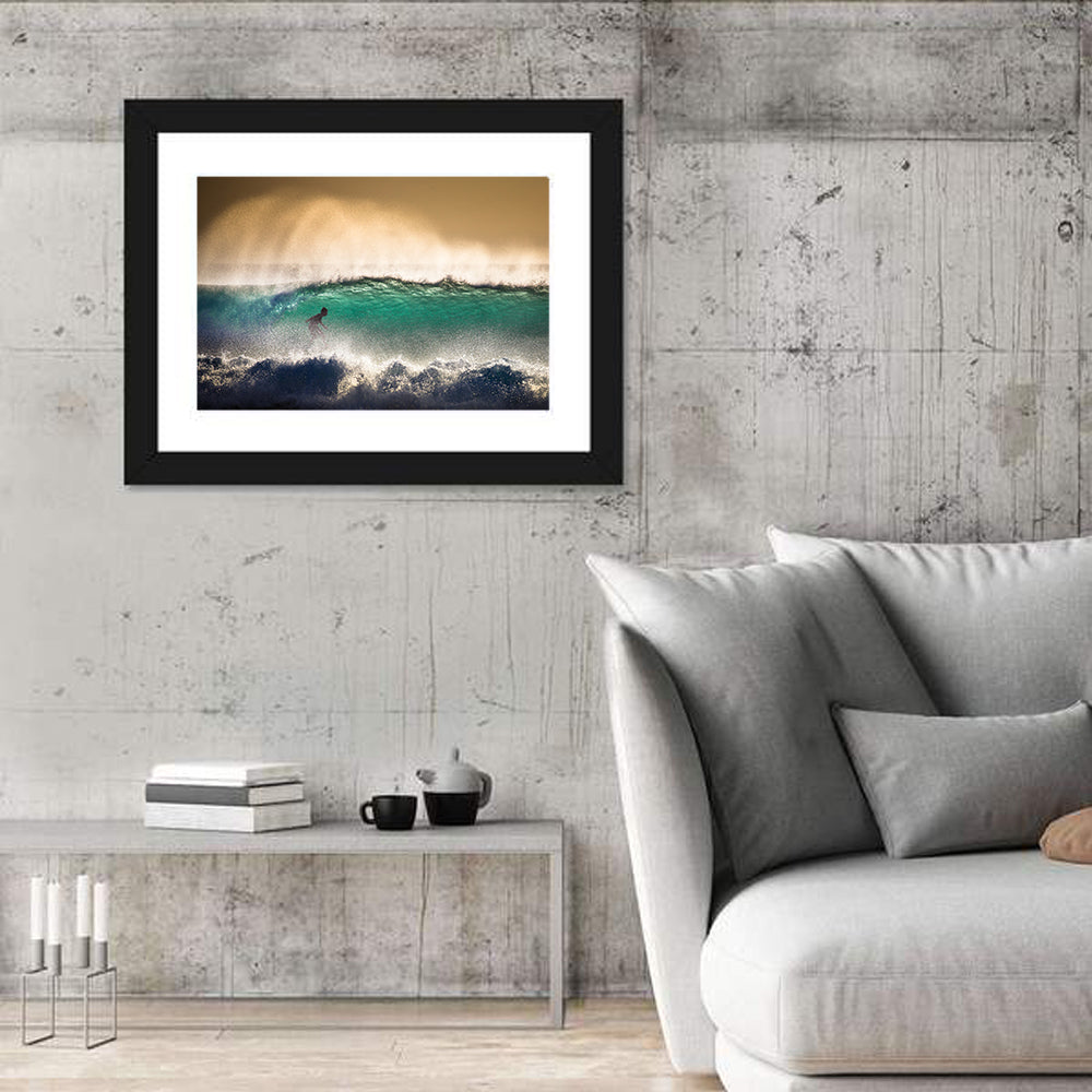 Bali Surfer in Barrel Wave Wall Art