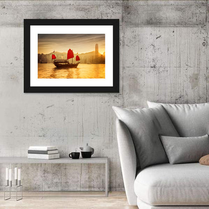 Victoria Harbour Sunset Skyline Wall Art