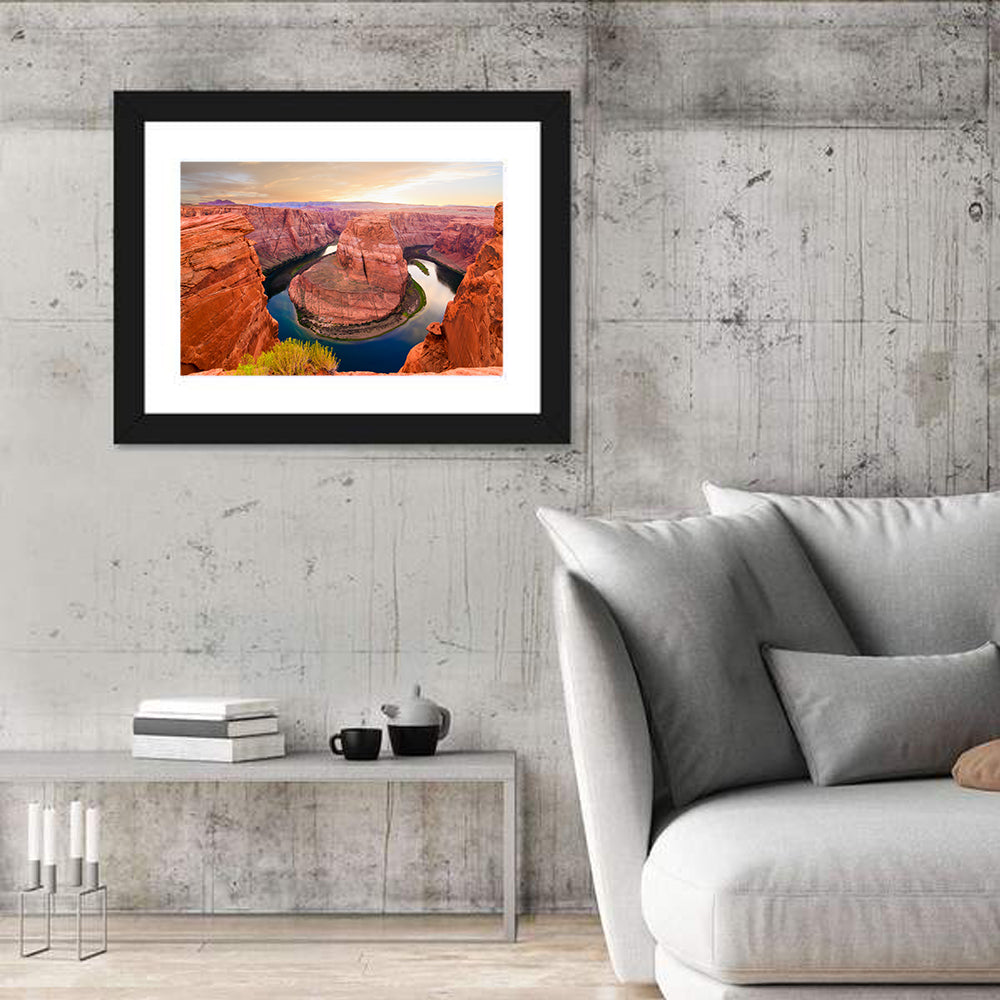 Horseshoe Bend at Golden Hour Wall Art