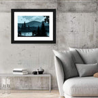 Flying Birds Over Mountain Lake Wall Art
