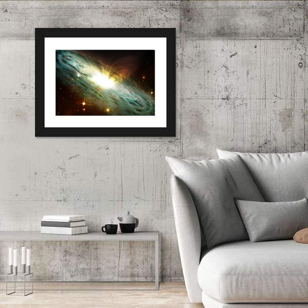 Spiral Galaxy with Glowing Core Wall Art