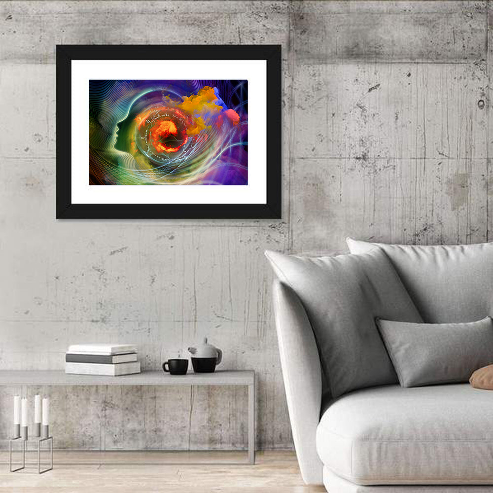 Human Profile Nebula Vortex Wall Art