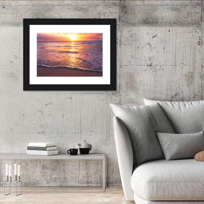 Golden Horizon Beach Sunset Wall Art