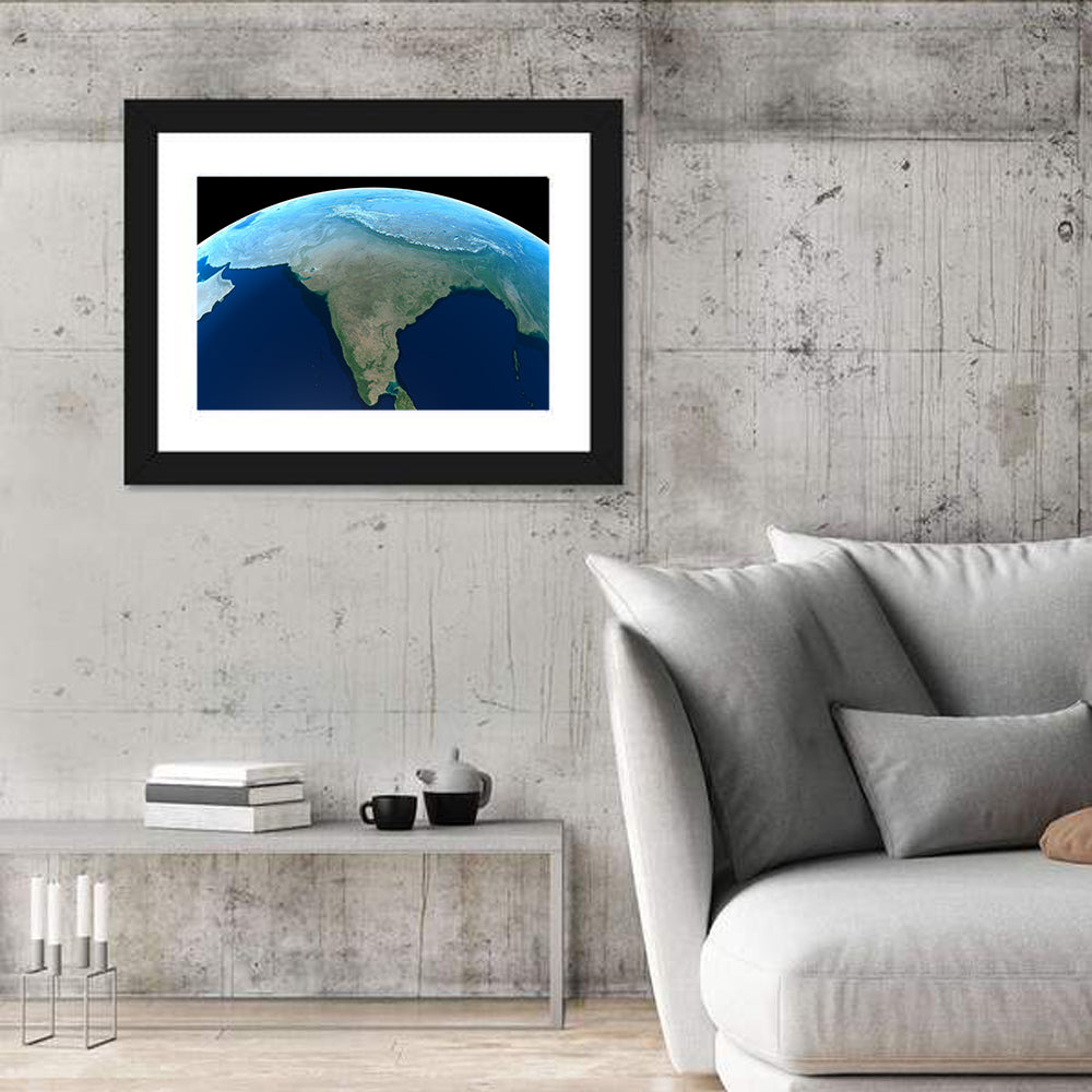 India from Space Wall Art