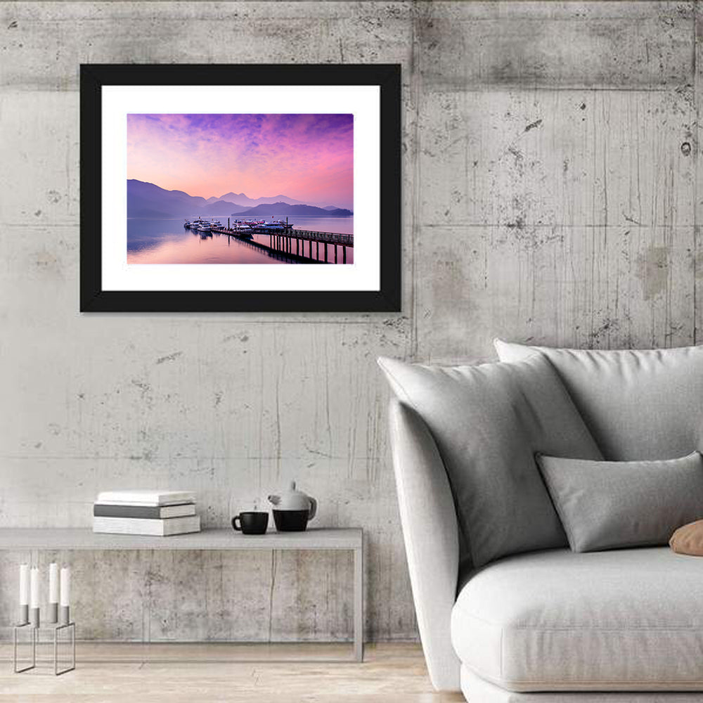 Sun Moon Lake at Dusk Wall Art