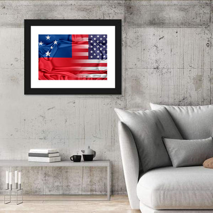 Flag Of USA & Samoa Wall Art