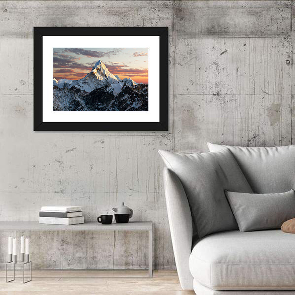 Ama Dablam at Dusk Wall Art in a room, landscape