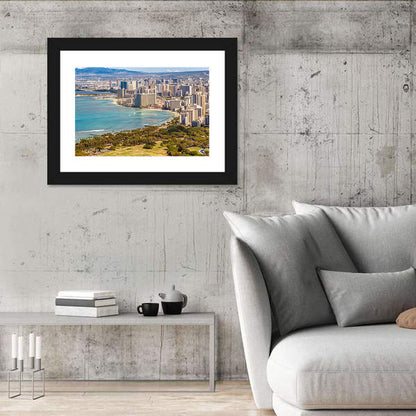 Waikiki Beach and Honolulu Skyline Wall Art