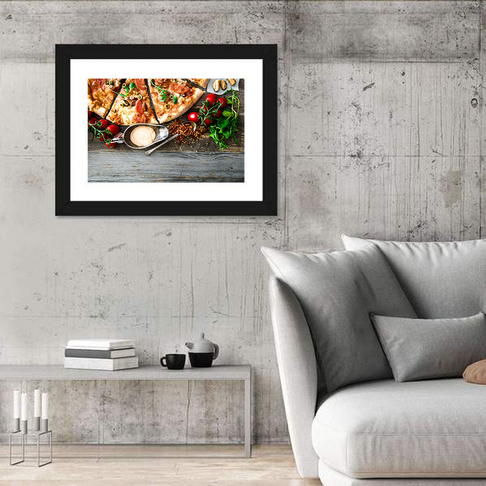 Seafood Pizza with Mussels and Tomatoes Wall Art