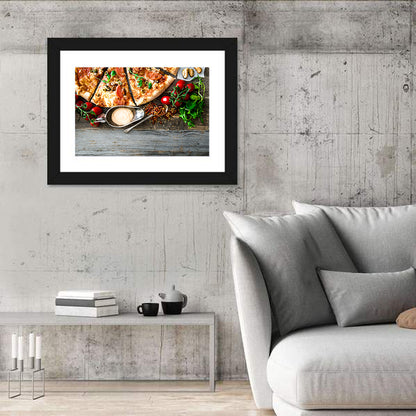 Seafood Pizza with Mussels and Tomatoes Wall Art