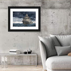 Frigate in Stormy Sea Wall Art