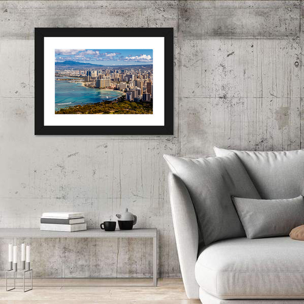 Honolulu Skyline Over Waikiki Beach Wall Art