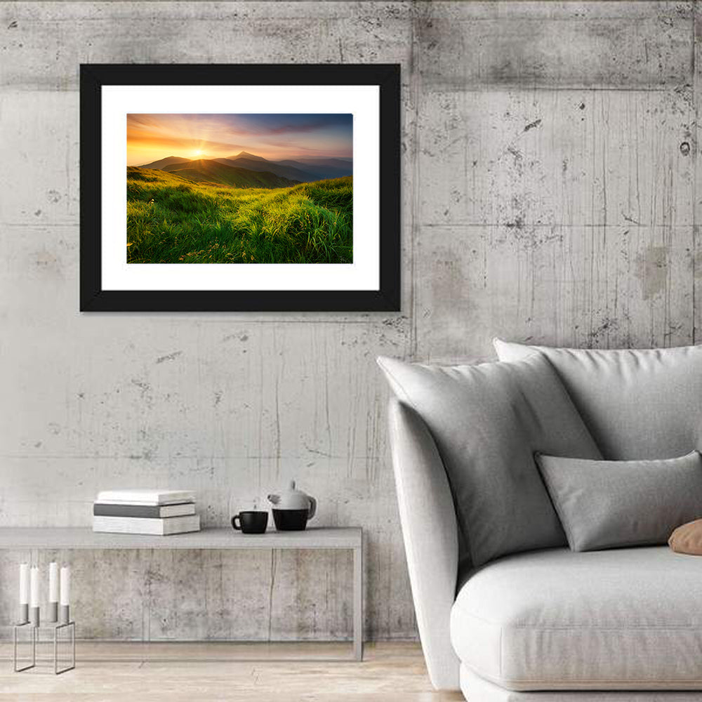 Mountain Valley at Sunrise Wall Art