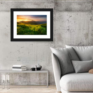 Mountain Valley During Sunrise Wall Art