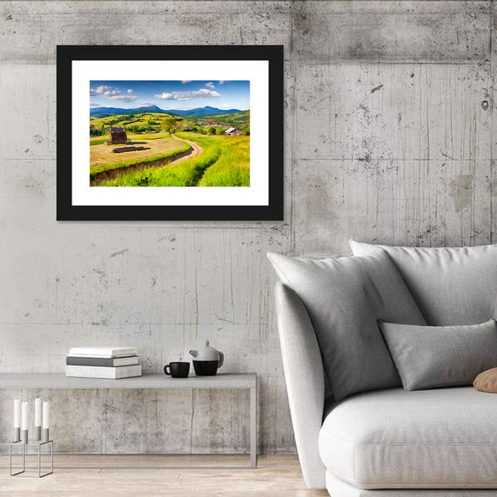 Summer Mountain Village Wall Art