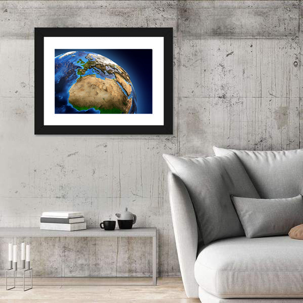 Detailed Earth from Space Wall Art