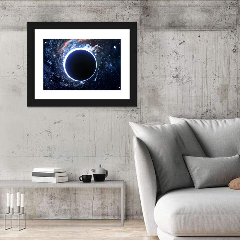 Black Hole Nebula in Deep Space Wall Art in a room, landscape