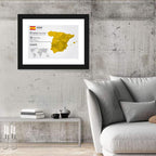 Geometric Spain Map Infographic Wall Art