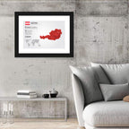 Austria Geometric Map Wall Art