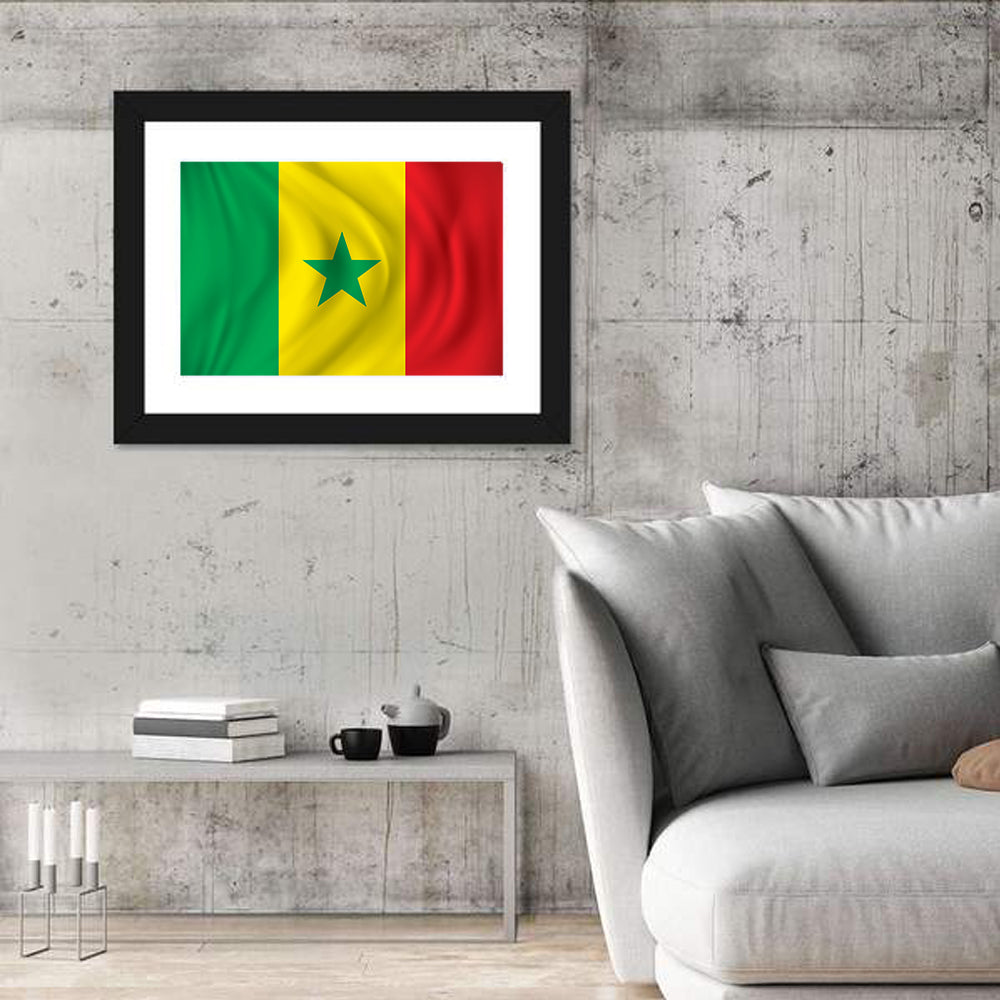 Flag of Senegal Wall Art in a room, landscape
