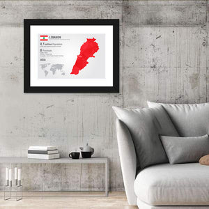 Lebanon Map Wall Art