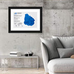 Uruguay Geometric Map Wall Art