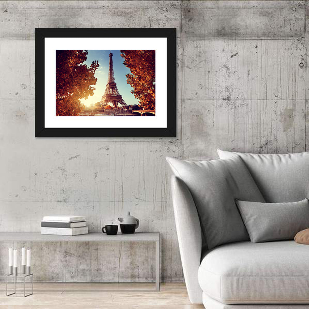 Autumn Seine with Eiffel Tower Wall Art