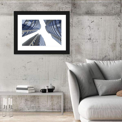 Blue Glass Skyscrapers Wall Art