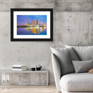 Singapore Cityscapes At Twilight Wall Art