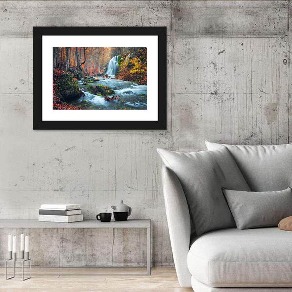 Autumn Silver Stream, Crimea Wall Art in a room, landscape