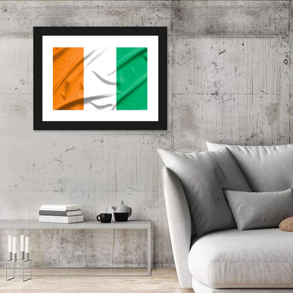 Ivory Coast Flag Rippled Tricolor Wall Art