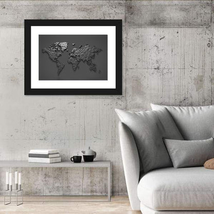 Low-poly World Map Wall Art