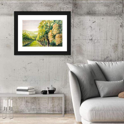 Sunlit Vineyard Watercolor Wall Art