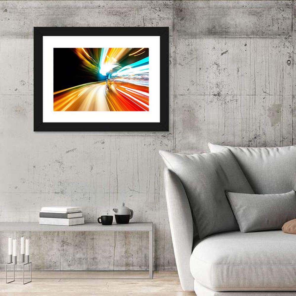 Night Traffic Light Trails Wall Art