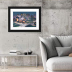 Christmas Night Village Scene Wall Art