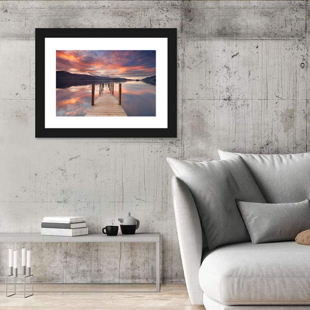 Flooded Jetty in Derwent Water Wall Art