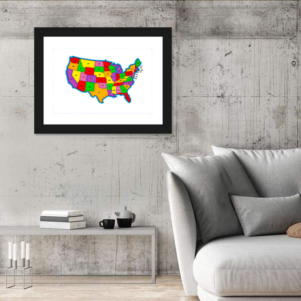 Bold United States Map Wall Art