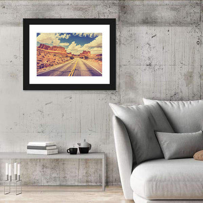 Vintage Desert Road USA Wall Art