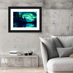 Northern Lights Over Mountain Lake Wall Art