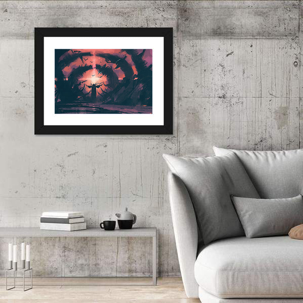 Old Wizard Casting a Spell Wall Art