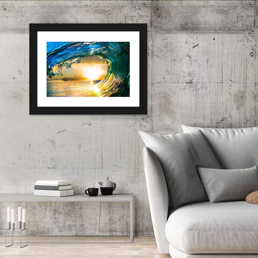 Sunset Wave Tunnel Wall Art