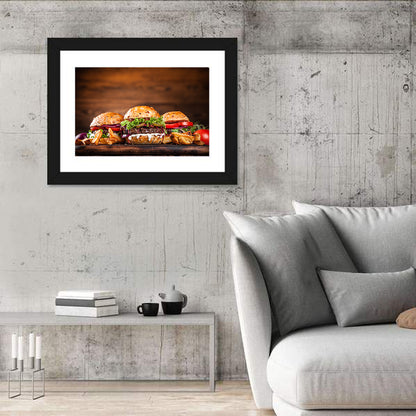 Rustic Homemade Burger Trio Wall Art