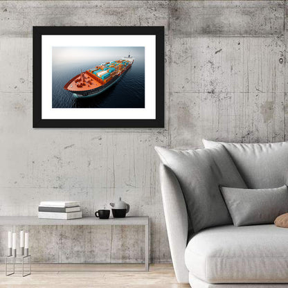 Container Ship at Sea Wall Art